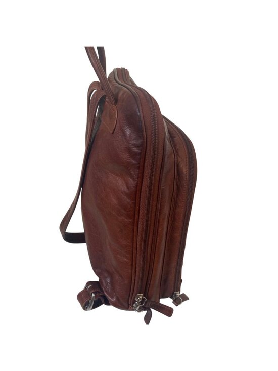 Osgoode Marley Organizer Backpack Brown Leather 10x12 Work Professional
